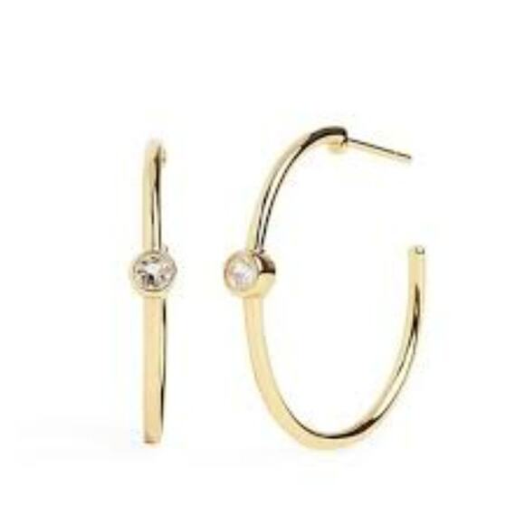 Marrin Costello Jewelry - Marrin Costello Mystic hoops Earrings 14k gold plated hoops with Topaz